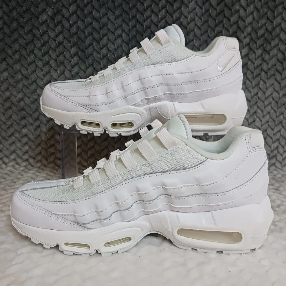 Nike Air Max 95 Recraft Triple White GS Sneakers Shoes Size 6.5Y Women's 8